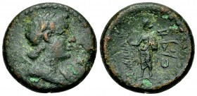 Marathos AE20, 169/168 BC 

Phoenicia, Marathos. AE20 (6.54 g), dated year 91 (=169/168 BC).
 Obv. Laureate and draped bust of Ptolemy VI as Hermes...
