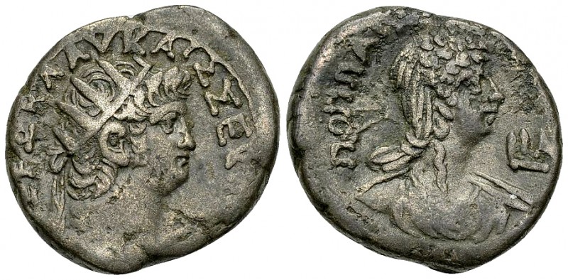 Nero BI Tetradrachm, Poppaea reverse 

Nero (54-68 AD), with Poppaea. Billon T...