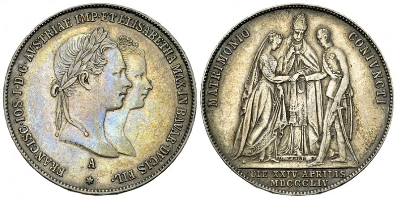 Franz I, AR Gulden 1854 A 

Austria. Franz I. AR Gulden 1854 A (12.97 g), Wien...