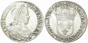 Louis XIV, AR Ecu à la mèche longue 1652 B, Rouen 

France, Royaume. Louis XIV (1643-1715). AR Ecu à la mèche longue 1652 B (38 mm, 27.31 g), Rouen....