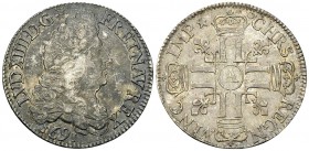 Louis XIV, AR Demi-écu 1691 A, Paris 

France, Royaume. Louis XIV. AR Demi-écu aux huit L 1691 A (32 mm, 13.42 g), Paris.
Av. LUD. XIIII. D. G (sol...