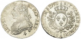 Louis XVI, AR Demi-écu 1791 A, Paris 

France, Royaume. Louis XVI. AR Demi-écu aux rameaux d'olivier 1791 A (32 mm, 14.81 g), Paris.
Av. LUD. XVI. ...