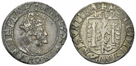 Besançon, AR Carolus 1619 

France, Besançon. Charles V. AR Carolus 1619 (19 mm, 1.39 g).
 Boud. 1294.

Presque TTB.