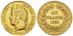 Louis-Philippe I, AV 40 Francs 1836 A, Paris 

France. Louis Philippe I. AV 40 Francs 1836 A (12.82 g).
KM 747.1.

Joli TTB.