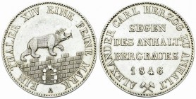 Anhalt-Bernburg, AR Ausbeutetaler 1846 A 

Deutschland, Anhalt. Anhalt-Bernburg, Fürstentum, seit 1806 Herzogtum. Alexander Carl (1834-1863). AR Aus...