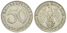 Deutschland, NI 50 Reichspfennig 1939 J 

Deutschland, Drittes Reich. NI 50 Reichspfennig 1939 J (3.47 g).
J. 365.

Vorzüglich.