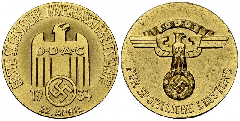 Deutschland, Vergoldete AR Medaille 1934 

Deutschland, Drittes Reich. Vergold...