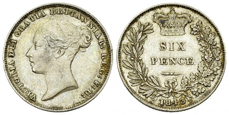 Victoria AR Sixpence 1843 

Great Britain. Victoria. AR Sixpence 1843 (2.83 g)...