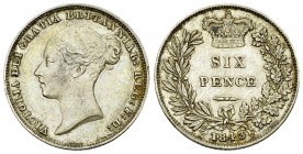 Victoria AR Sixpence 1843 

Great Britain. Victoria. AR Sixpence 1843 (2.83 g).
Sp. 3908.

Almost extremely fine.