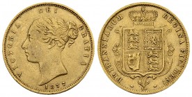 Victoria AV 1/2 Sovereign 1877 

Great Britain. Victoria. AV 1/2 Soverign 1877 (3.93 g). Shield type. Die number 70.
KM 735.2.

Very fine.