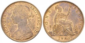 Victoria AE Penny 1889 

Great Britain. Victoria. AE 1 Penny 1889 (9.44 g).
Sp. 3954.

Uncirculated.