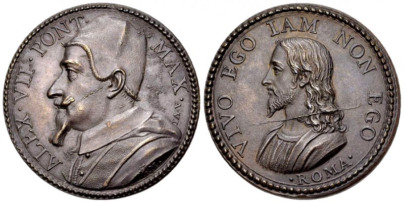 Alexander VII, AE Medaglia s.d. 

Stato pontificio. Alexander VII (1655-1677)....