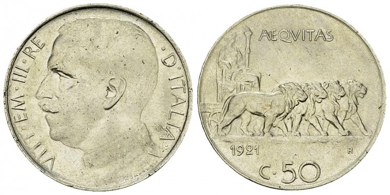 Vittorio Emanuele III, NI 50 Centesimi 1921 R 

Italia, Regno. Vittorio Emanue...