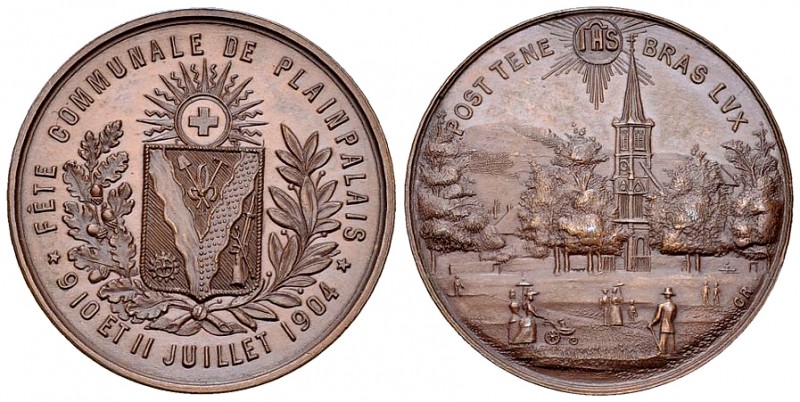 Plainpalais, AE Medaille 1904, Fête communale 

Schweiz, Genf. Plainpalais. AE...