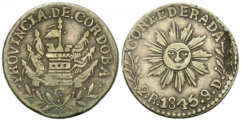 Cordoba AR 2 Reales 1845 

Argentina. Cordoba. AR 2 Reales 1845 (6.01 g).
KM ...