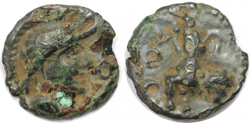 Keltische Münzen, GALLIA. SEQUANI. Potin vor 52 v. Chr. 2,17 g. 15,5 mm. Casteli...
