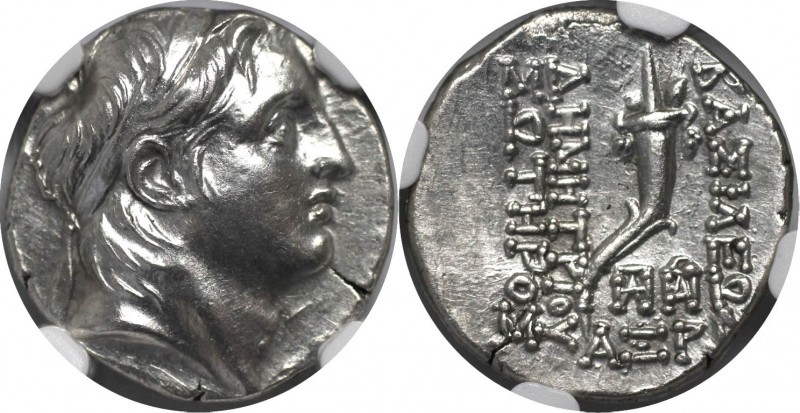 Griechische Münzen, SELEUCIA. Demetrius I. Soter (162-150 v. Chr). AR Drachme (4...