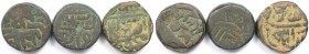 Griechische Münzen, Lots und Sammlungen griechischer Münzen. India Gujarat Sultanate. 3 x AE Falus, 1411-42 n. Chr. Ahmed Shah I. 2906. Ahmad Shah al-...