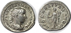Römische Münzen, MÜNZEN DER RÖMISCHEN KAISERZEIT. ROM. GORDIANUS III. Antoninianus 240 n. Chr. Silber. 4,44 g. RIC 53. Stempelglanz