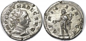 Römische Münzen, MÜNZEN DER RÖMISCHEN KAISERZEIT. ROM. TRAJANUS DECIUS. Antoninianus 249-251 n. Chr. Silber. 4,20 g. RIC 38a. Stempelglanz