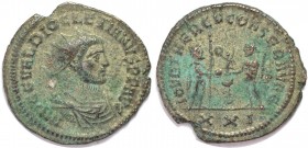 Römische Münzen, MÜNZEN DER RÖMISCHEN KAISERZEIT. Diocletianus 284-305 n. Chr. Antoninianus (3.80 g. 23 mm). Vs.: Büste mit Strahlenkrone n. r. Rs.: K...