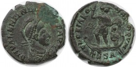Römische Münzen, MÜNZEN DER RÖMISCHEN KAISERZEIT. Valentinianus II. (375-392 n. Chr). Ae2. (5.80 g. 22.5 mm) Vs.: DN VALENTINIANVS PF AVG, Perlendiade...