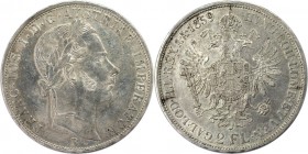 RDR – Habsburg – Österreich, RÖMISCH-DEUTSCHES REICH. Franz Joseph I. (1848-1916). 2 Florin (2 Gulden) 1859 B. Silber. KM 2230. Vorzüglich. Kratzer. F...