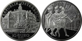 RDR – Habsburg – Österreich, REPUBLIK ÖSTERREICH. Schloss Ambras. 10 Euro 2002, Silber. KM 3096. Polierte Platte