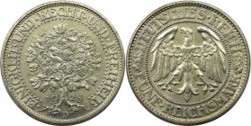 Deutsche Münzen und Medaillen ab 1871, WEIMARER REPUBLIK. Eichbaum. 5 Reichsmark 1928 D, Silber. Jaeger 331. Sehr Schön-Vorzüglich