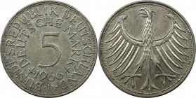 Deutsche Münzen und Medaillen ab 1945, BUNDESREPUBLIK DEUTSCHLAND. 5 Mark 1966 D, Silber. Jaeger 387. Vorzüglich