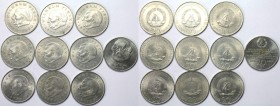 Deutsche Münzen und Medaillen ab 1945, Lots und Samllungen. DDR. 20 Mark x 10 Stück. Set 1972-1983. Vorzüglich - Stempelglanz und Stempelglanz