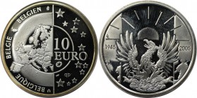 Europäische Münzen und Medaillen, Belgien / Belgium. 60 Jahre Kriegsende, Frieden und Freiheit in Europa. 10 Euro 2005, Silber. KM 252. Polierte Platt...
