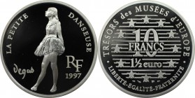 Europäische Münzen und Medaillen, Frankreich / France. Kleine Tänzerin. 10 Francs -1 1/2 Euro 1997, Silber. KM 1292. Polierte Platte