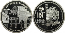 Europäische Münzen und Medaillen, Frankreich / France. Europäische Atr Styles - Griechische & Römische Art. 6.55957 Francs 1999, Silber. KM 1244. Poli...