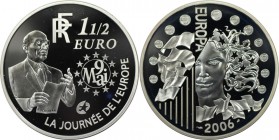 Europäische Münzen und Medaillen, Frankreich / France. Europäische Währungsunion, 7. Ausgabe. 120. Geburtstag von Robert Schuman. 1 1/2 Euro 2006, Sil...