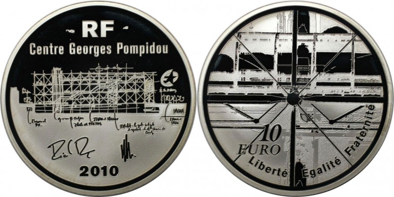 Europäische Münzen und Medaillen, Frankreich / France. Pompidou Zentrum. 10 Euro...