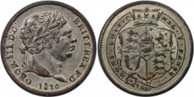 Europäische Münzen und Medaillen, Großbritannien / Vereinigtes Königreich / UK / United Kingdom. George III. (1760-1820). 1 Shilling 1816. Silber. KM ...
