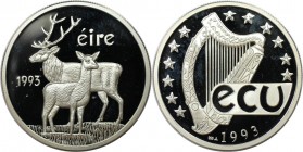 Europäische Münzen und Medaillen, Irland / Ireland. Hirsch. Ecu 1993, Silber. Polierte Platte