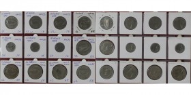 Europäische Münzen und Medaillen, Irland / Ireland, Lots und Sammlungen. 4х10 Pence 1975-1982, 3х10 Pence 1993-1999, 4х1/2 Crown 1959-1967, 1х Punt 19...
