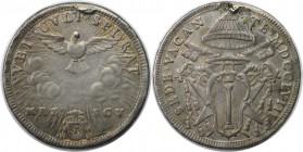 Europäische Münzen und Medaillen, Italien / Italy. Päpstliche Staaten. Clement XII. 1/2 Scudo MDCCLVIII (1758), Silber. KM 1186. Fast Vorzüglich, Henk...