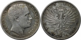 Europäische Münzen und Medaillen, Italien / Italy. Vittorio Emanuele III. 2 Lire 1907 R, Silber. KM 33. Sehr schön+