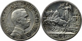 Europäische Münzen und Medaillen, Italien / Italy. Vittorio Emanuele III. 2 Lire 1908 R, Silber. KM 46. Stempelglanz