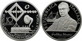 Europäische Münzen und Medaillen, Italien / Italy. 100. Jahrestag des Nobelpreisträgers Guglielmo Marconi. 10 Euro 2009, Silber. Polierte Platte