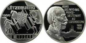 Europäische Münzen und Medaillen, Luxemburg / Luxembourg. Prins Hendrik. Medaille "20 Euro" 1996, Silber. Polierte Platte