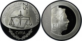 Europäische Münzen und Medaillen, Luxemburg / Luxembourg. 50. Jahrestag des Europäischen Gerichtsverfahrens. 25 Euro 2002, Silber. KM 83. Polierte Pla...