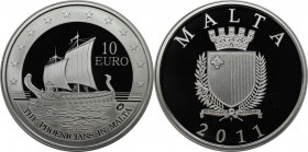 Europäische Münzen und Medaillen, Malta. Phönizier auf Malta. 10 Euro 2011, Silber. Polierte Platte