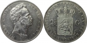 Europäische Münzen und Medaillen, Niederlande / Netherlands. Wilhelm I. (1815-1840). 2-1/2 Gulden 1840. Silber. KM 67. Sehr schön, Randfehler, kl. Kra...