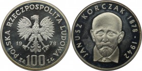 Europäische Münzen und Medaillen, Polen / Poland. 100. Jahrestag - Geburt von Janusz Korczak. 100 Zlotych 1978, Silber. KM 94. Polierte Platte