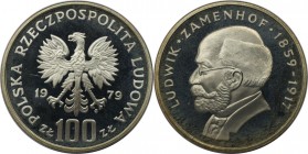 Europäische Münzen und Medaillen, Polen / Poland. Ludwik Zamenhof. 100 Zlotych 1979, Silber. KM 103. Polierte Platte