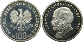 Europäische Münzen und Medaillen, Polen / Poland. Ludwik Zamenhof (1859-1917) - Arzt - Schriftsteller. 100 Zlotych 1979, Silber. KM 103. Polierte Plat...